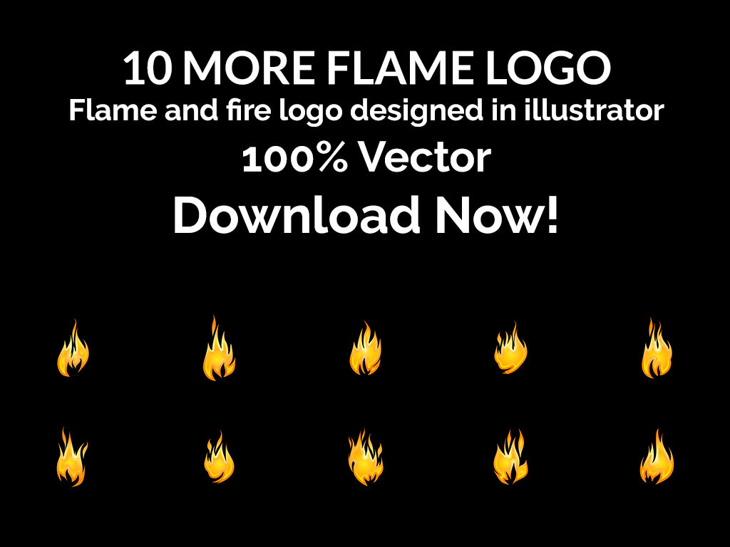 Flame and Fire - Vector Logo - Set 5 | Free for All